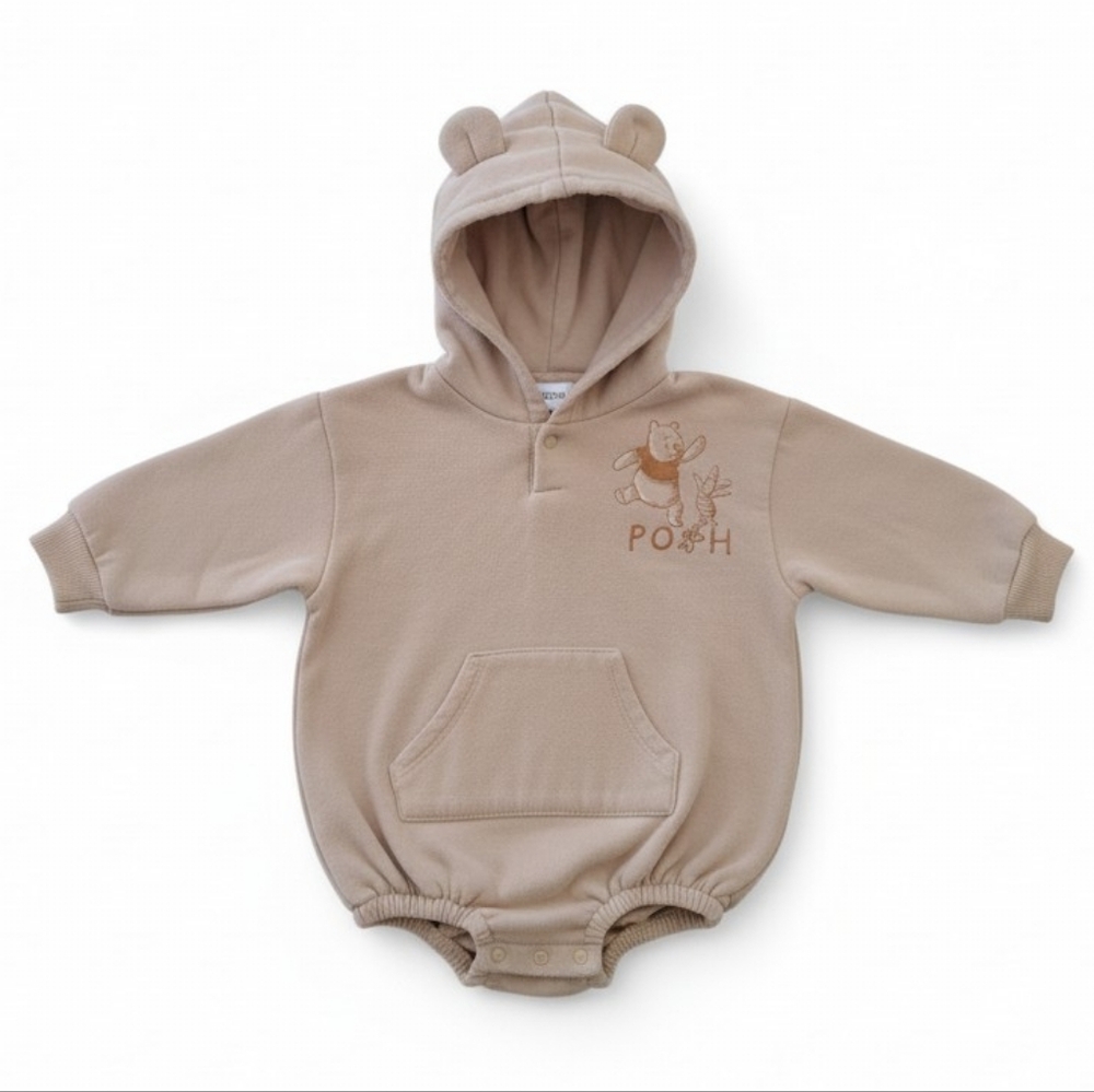 Disney Baby Winnie The Pooh Onesie Bodysuit Hoodie - 18 Months
